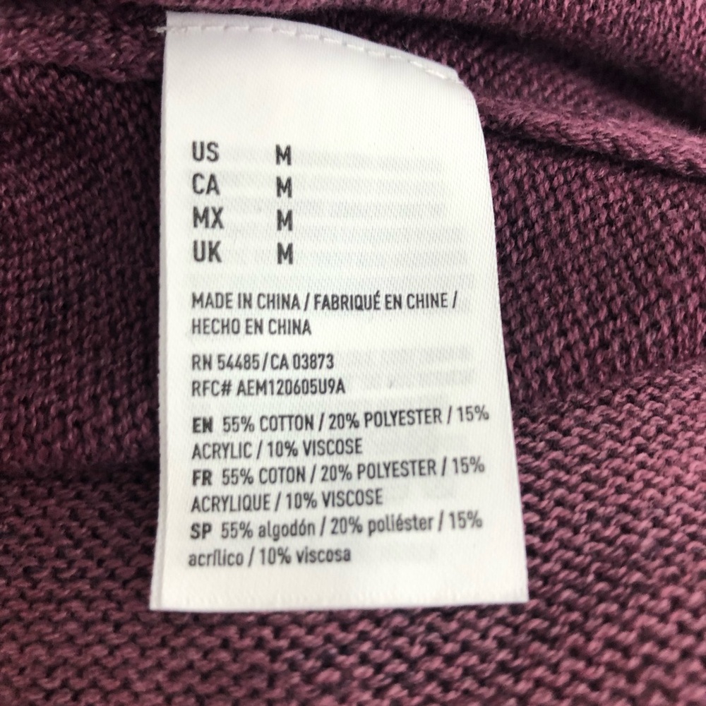 American Eagle Ombre Criss Cross Lace Up Sweater Size Medium Color Purple - Picture 8 of 8